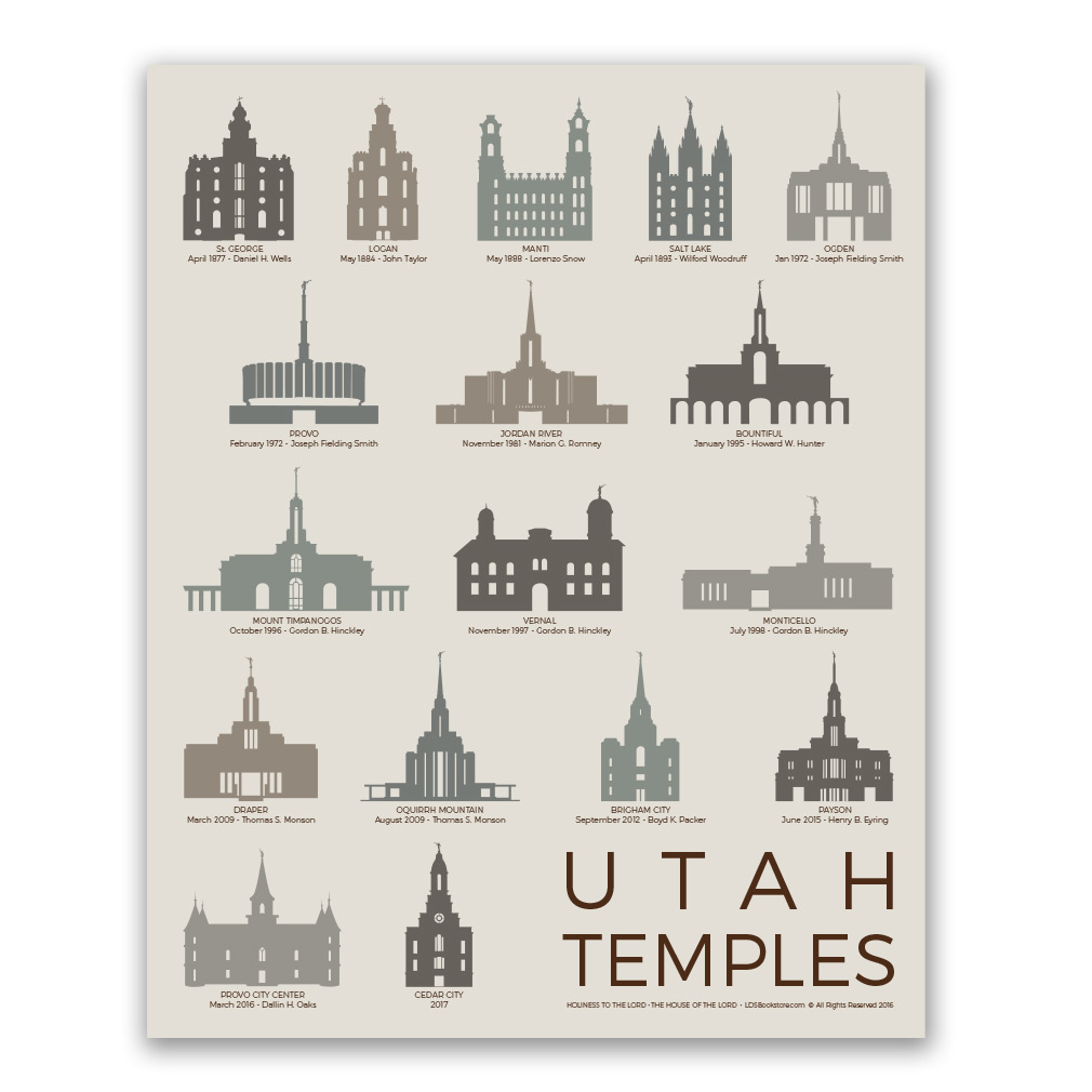 Utah Temples Poster - 5 Designs - LDP-TPSTUT