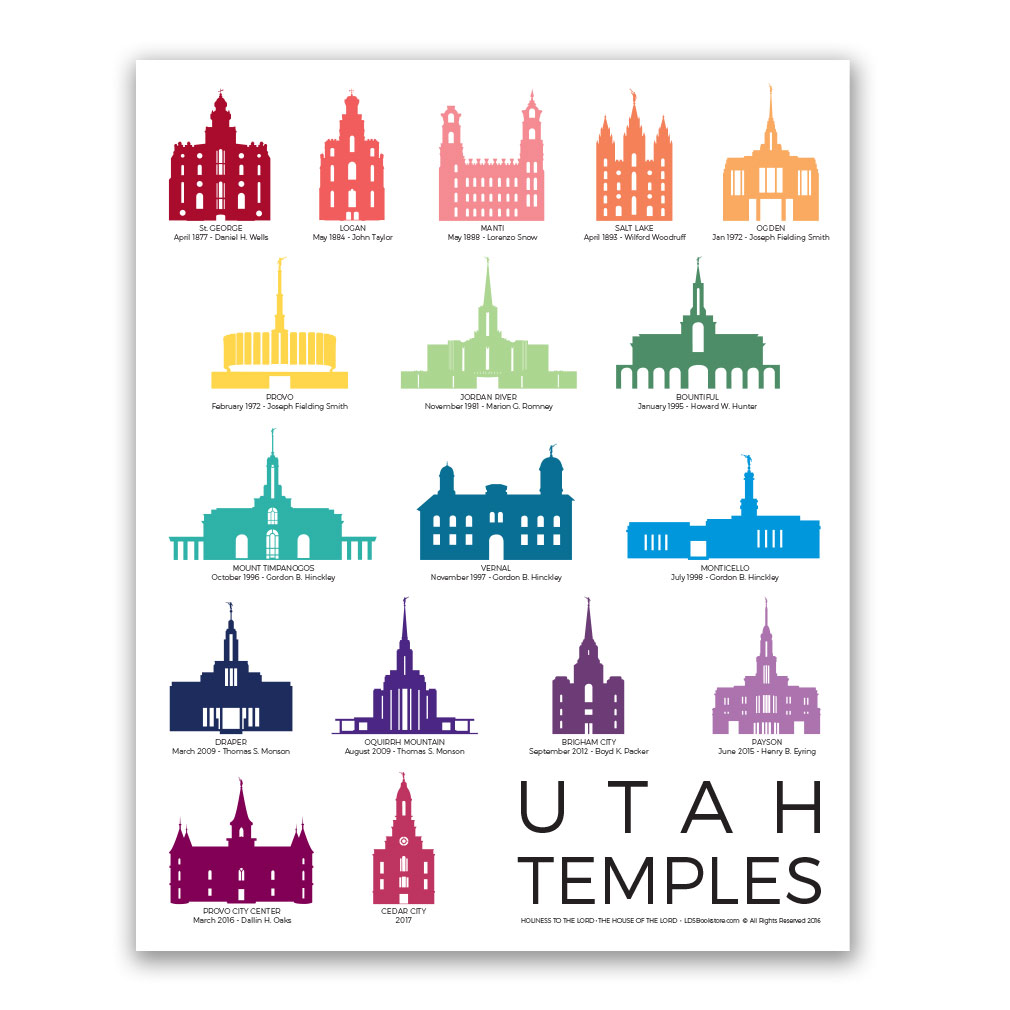 Utah Temples Poster - 5 Designs - LDP-TPSTUT