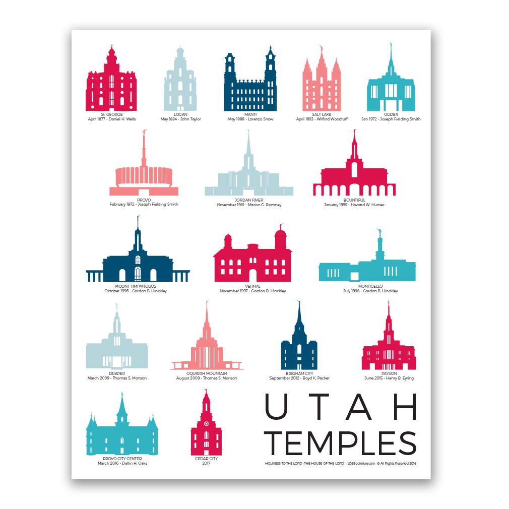 Utah Temples Poster - 5 Designs - LDP-TPSTUT