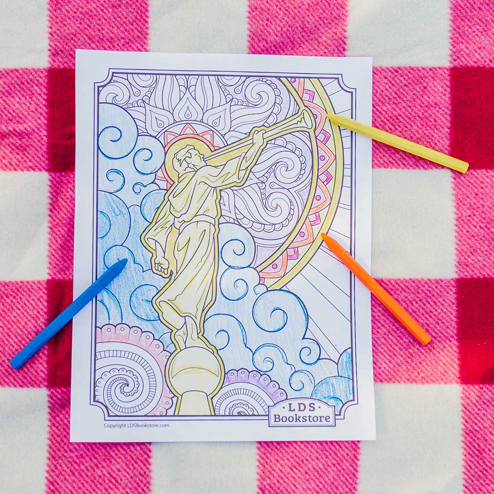 Angel Moroni Coloring Page - Digital Download - LDPD-PBL-COLOR-ANGMO