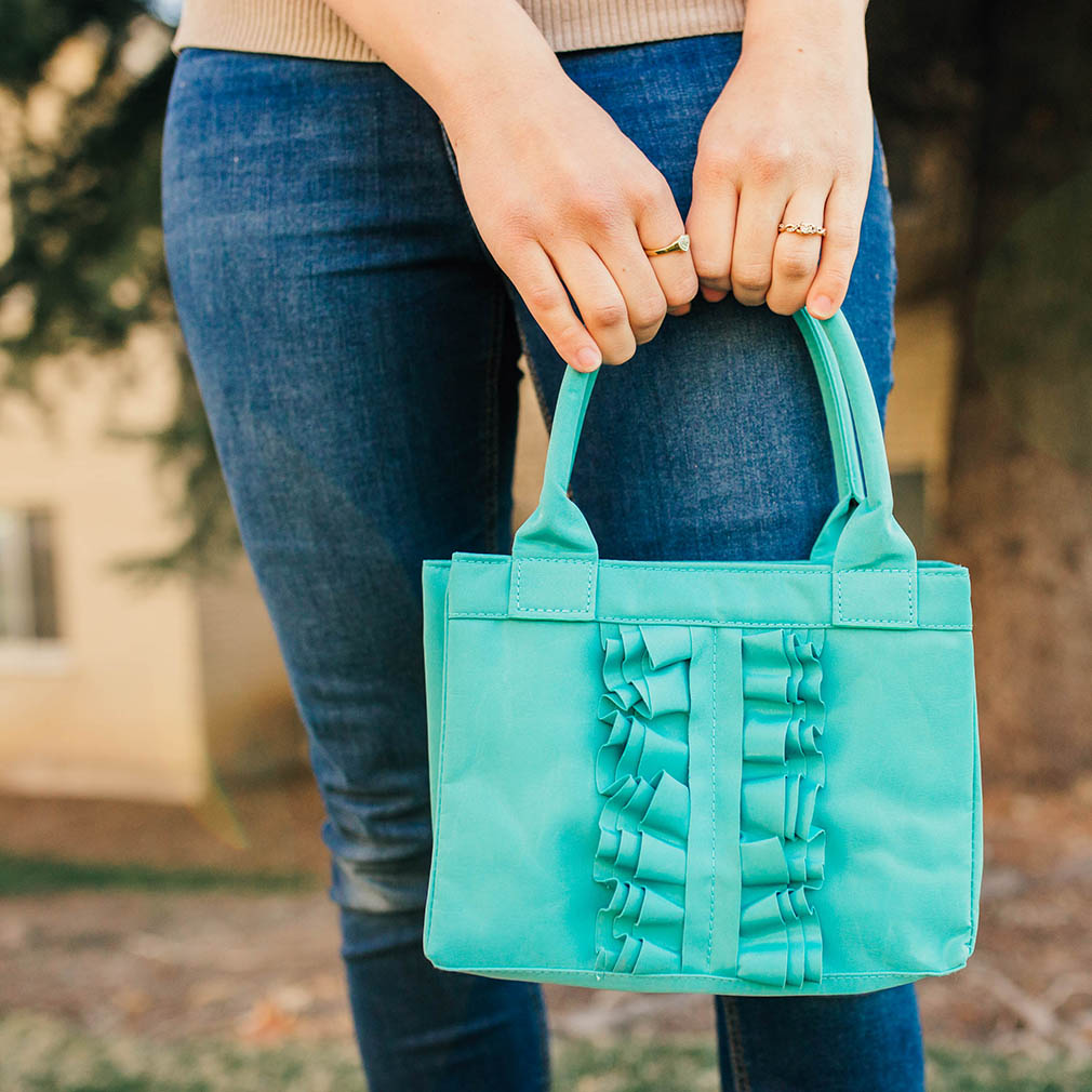 Turquoise Ruffle Scripture Case - BM-JAN