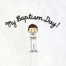 My Baptism Day Towel - Brown Hair Boy