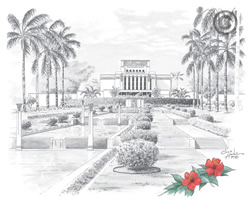 Laie Hawaii Temple - Sketch 