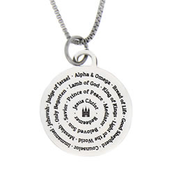 Names of Jesus Necklace - Silver names of jesus necklace, lds jesus necklace, names of christ necklace