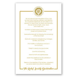 Relief Society Declaration Poster - Gold