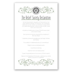 Relief Society Declaration Poster - Green Scroll - Digital Download