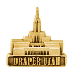 Draper Utah Temple Pin - Gold